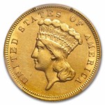 1889 $3 Gold Princess AU-53 PCGS