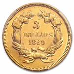 1889 $3 Gold Princess AU-53 PCGS