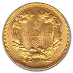 1889 $3 Gold Princess MS-63 PCGS