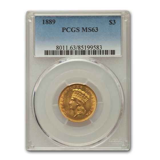 1889 $3 Gold Princess MS-63 PCGS 1889 $3 Gold Princess MS-63 PCGS