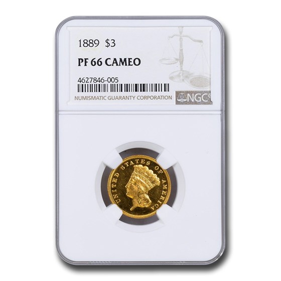 1889 $3 Gold Princess PF-66 Cameo NGC 1889 $3 Gold Princess PF-66 Cameo NGC