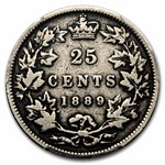 1889 Canada Silver 25 Cents Victoria VG-10 PCGS