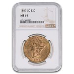 1889-CC $20 Liberty Gold Double Eagle MS-61 NGC