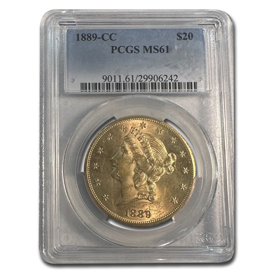 1889-CC $20 Liberty Gold Double Eagle MS-61 PCGS 1889-CC $20 Liberty Gold Double Eagle MS-61 PCGS