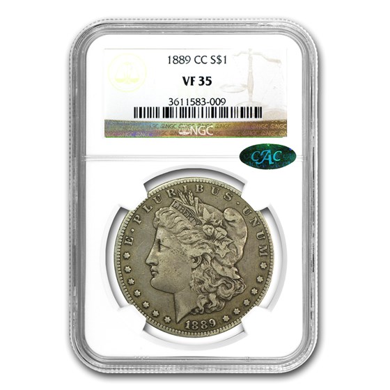 1889-CC Morgan Dollar VF-35 NGC (CAC) 1889-CC Morgan Dollar VF-35 NGC (CAC)
