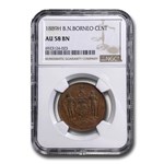 1889-H British North Borneo Cent AU-58 NGC (Brown)