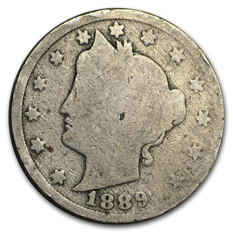 1889 Liberty Head V Nickel AG