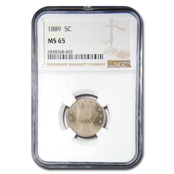 1889 Liberty Head V Nickel MS-65 NGC 1889 Liberty Head V Nickel MS-65 NGC