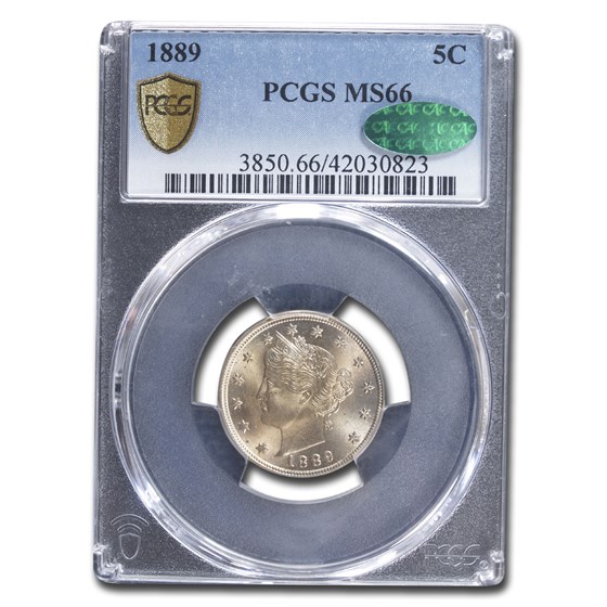 1889 Liberty Head V Nickel MS-66 PCGS CAC 1889 Liberty Head V Nickel MS-66 PCGS CAC