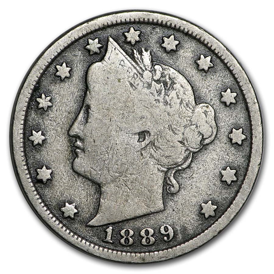 1889 Liberty Head V Nickel VG