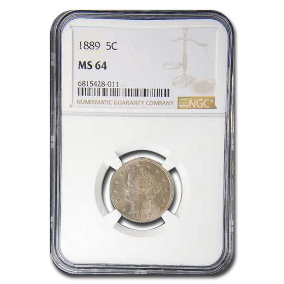 1889 Liberty Nickel MS-64 NGC 1889 Liberty Nickel MS-64 NGC
