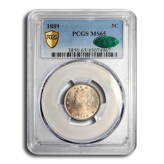 1889 Liberty Nickel MS-65 PCGS CAC 1889 Liberty Nickel MS-65 PCGS CAC