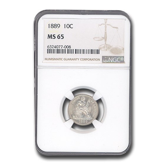 1889 Liberty Seated Dime MS-65 NGC 1889 Liberty Seated Dime MS-65 NGC