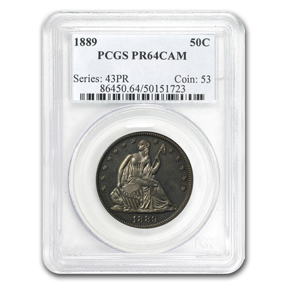 1889 Liberty Seated Half Dollar Proof PR-64 Cameo 1889 Liberty Seated Half Dollar Proof PR-64 Cameo