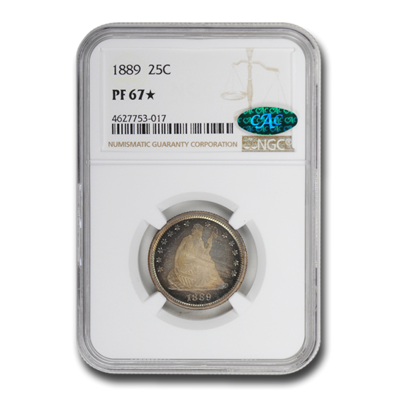 1889 Liberty Seated Quarter PF-67* NGC CAC 1889 Liberty Seated Quarter PF-67* NGC CAC