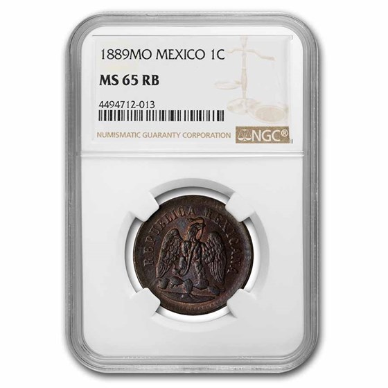 1889-Mo Mexico Centavo MS-65 NGC (Red/Brown) 1889-Mo Mexico Centavo MS-65 NGC (Red/Brown)