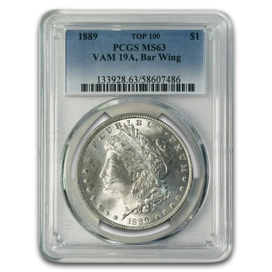 1889 Morgan Dollar MS-63 PCGS (VAM 19A Bar Wing Top 100)