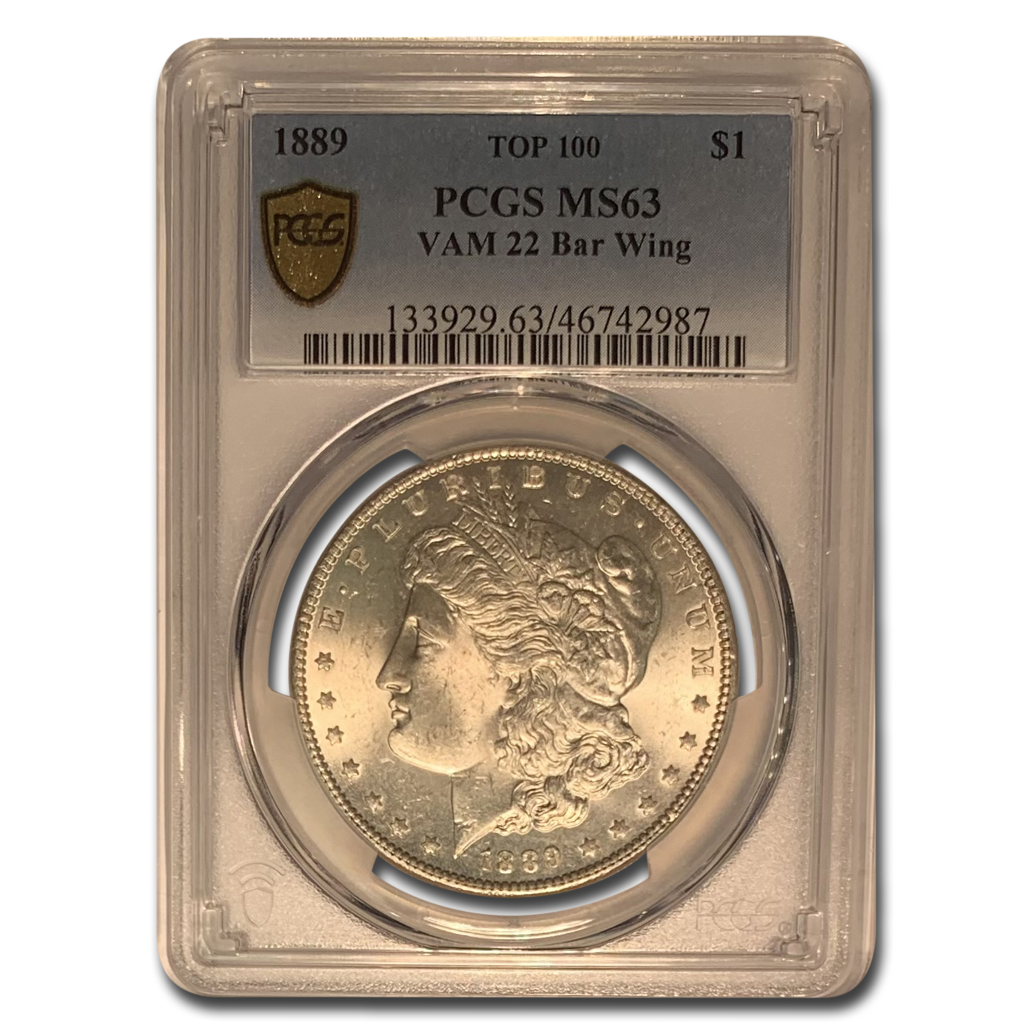 Buy 1889 Morgan Dollar MS-63 PCGS (VAM 22 Bar Wing) | APMEX