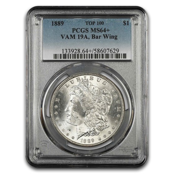 1889 Morgan Dollar MS-64+ PCGS (VAM 19A, Bar Wing, Top 100)