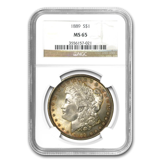 1889 Morgan Dollar MS-65 NGC (Blue, Purple & Gold Toning) 1889 Morgan Dollar MS-65 NGC (Blue, Purple & Gold Toning)