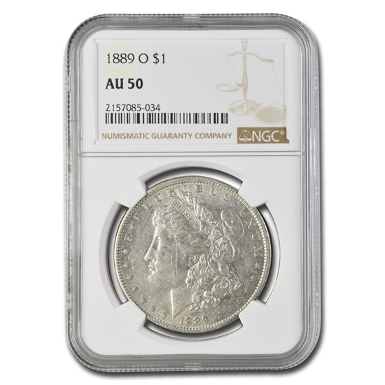1889-O Morgan Dollar AU-50 NGC 1889-O Morgan Dollar AU-50 NGC