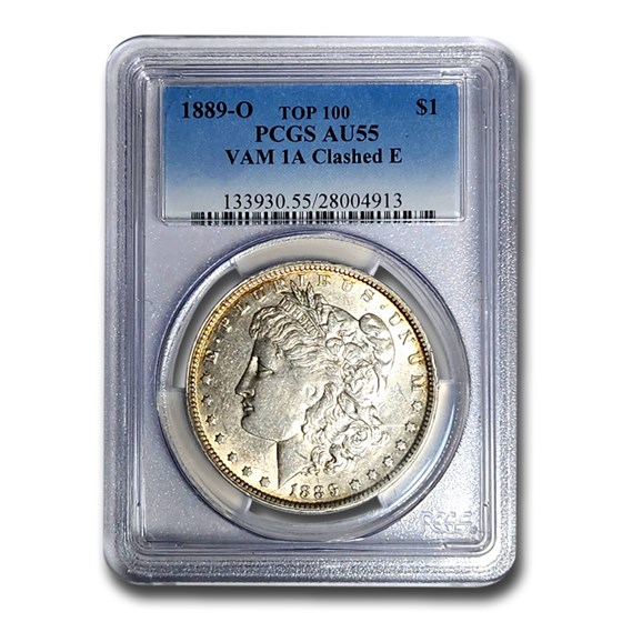 1889-O Morgan Dollar AU-55 PCGS (VAM-1A, Clashed E, Top-100) 1889-O Morgan Dollar AU-55 PCGS (VAM-1A, Clashed E, Top-100)