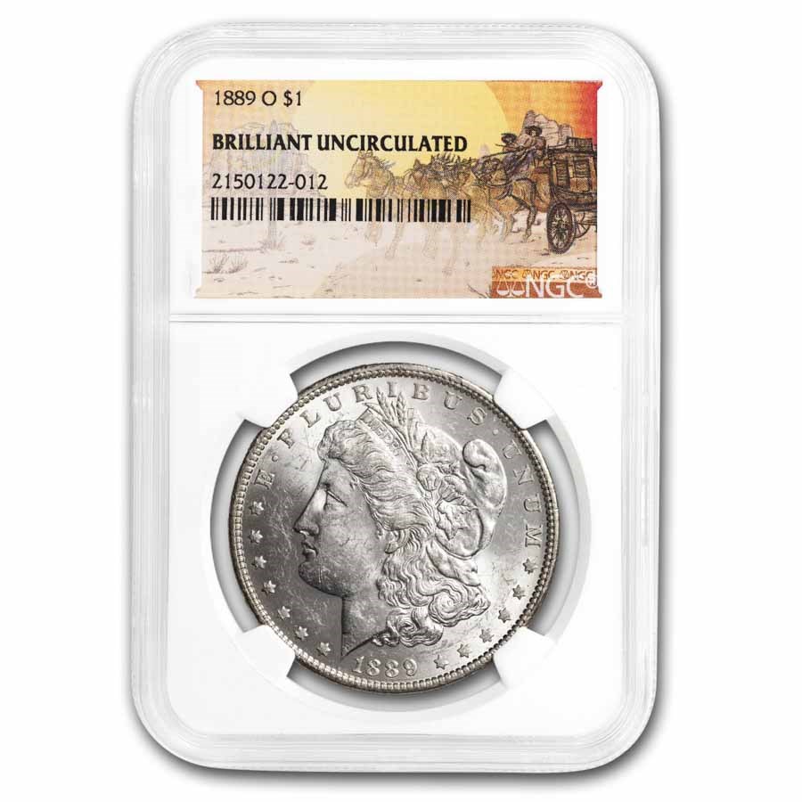1889-O Stage Coach Morgan Dollar BU NGC