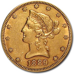 1889-S $10 Liberty Gold Eagle AU 1889-S $10 Liberty Gold Eagle AU