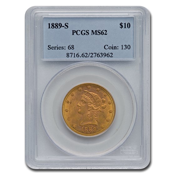 1889-S $10 Liberty Gold Eagle MS-62 PCGS 1889-S $10 Liberty Gold Eagle MS-62 PCGS