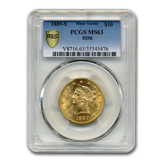 1889-S $10 Liberty Gold Eagle MS-63 PCGS (DDR) 1889-S $10 Liberty Gold Eagle MS-63 PCGS (DDR)