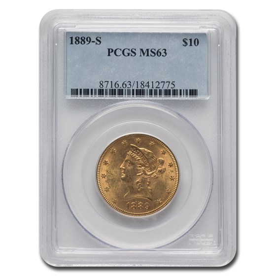 1889-S $10 Liberty Gold Eagle MS-63 PCGS 1889-S $10 Liberty Gold Eagle MS-63 PCGS