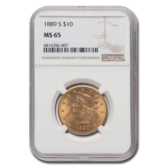 1889-S $10 Liberty Gold Eagle MS-65 NGC 1889-S $10 Liberty Gold Eagle MS-65 NGC