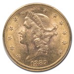 1889-S $20 Liberty Gold Double Eagle MS-61 PCGS