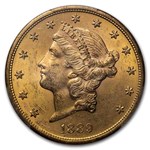 1889-S $20 Liberty Gold Double Eagle MS-62 PCGS