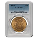 1889-S $20 Liberty Gold Double Eagle MS-63 PCGS