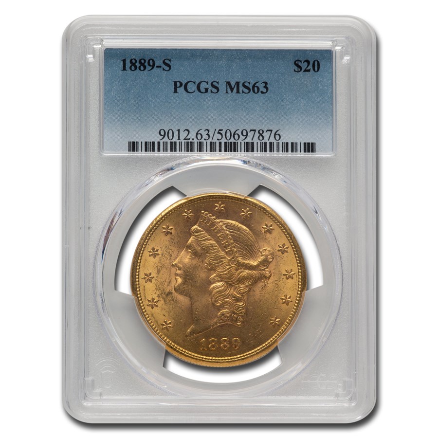 1889-S $20 Liberty Gold Double Eagle MS-63 PCGS