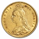 1889-S Australia Gold 1/2 Sovereign AU