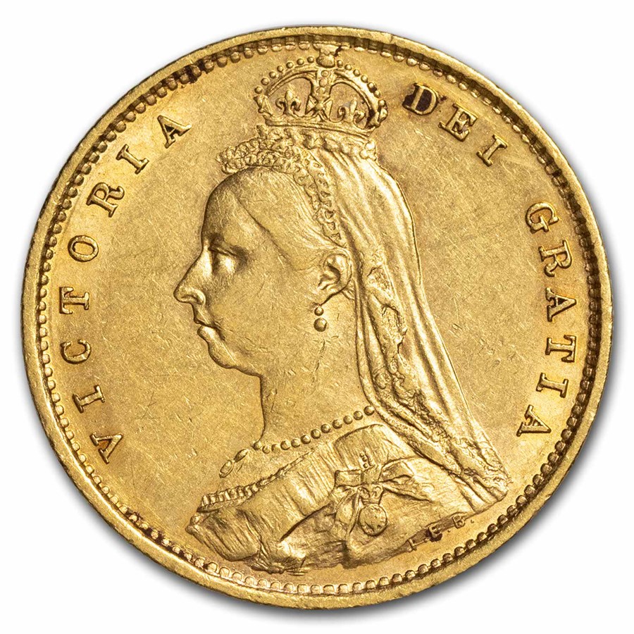 1889-S Australia Gold 1/2 Sovereign AU