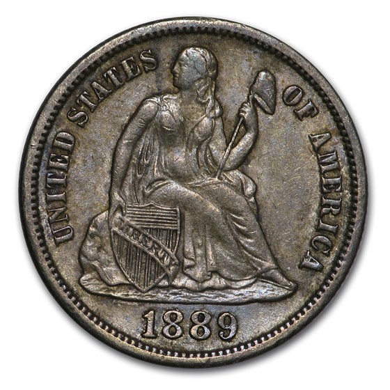 1889-S Liberty Seated Dime AU 1889-S Liberty Seated Dime AU