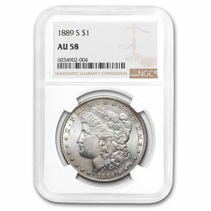 1889-S Morgan Dollar AU-58 NGC