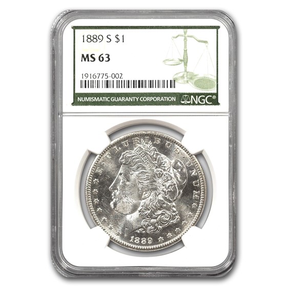 1889-S Morgan Dollar MS-63 NGC (Green Label) 1889-S Morgan Dollar MS-63 NGC (Green Label)