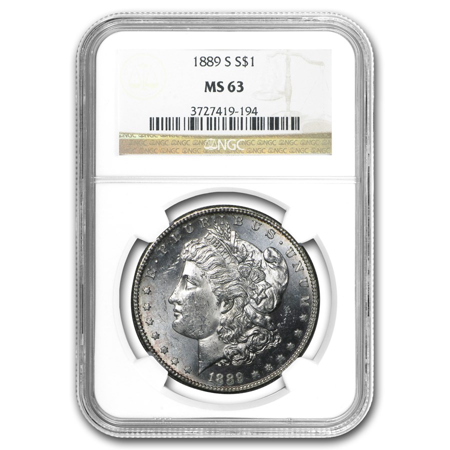 1889-S Morgan Dollar MS-63 NGC