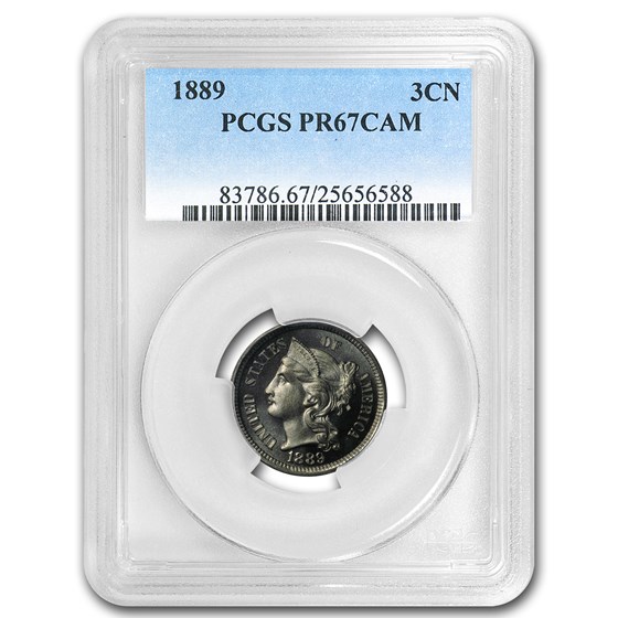 1889 Three Cent Nickel PR-67 Cameo PCGS 1889 Three Cent Nickel PR-67 Cameo PCGS