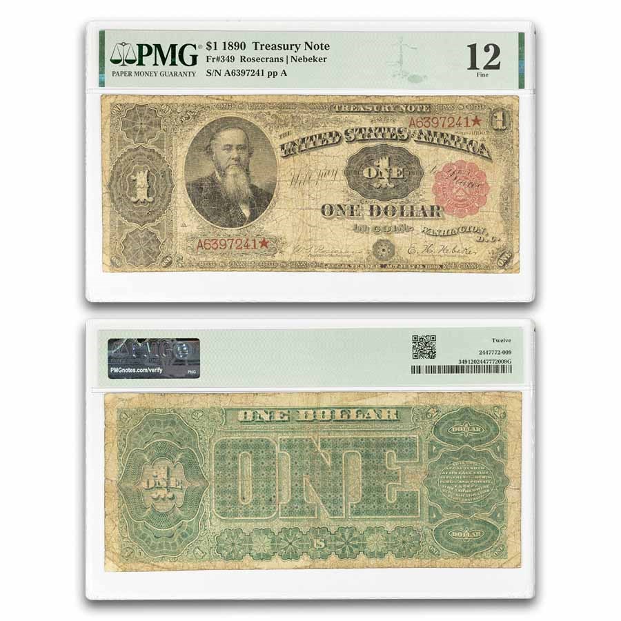 Buy 1890 $1 Treasury Note Stanton F-12 PMG (Fr#349) | APMEX