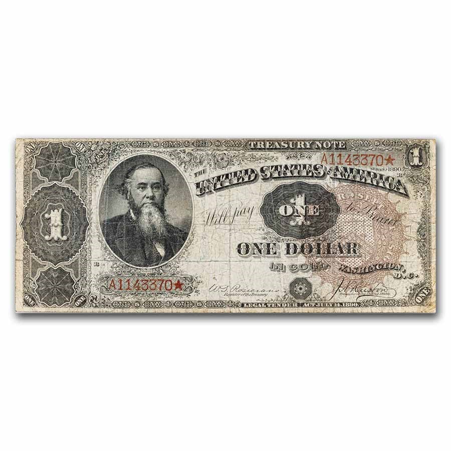 1890 $1.00 Treasury Note Stanton - Fine (Fr#347)