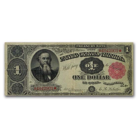 1890 $1.00 Treasury Note Stanton VF (Fr#349) 1890 $1.00 Treasury Note Stanton VF (Fr#349)