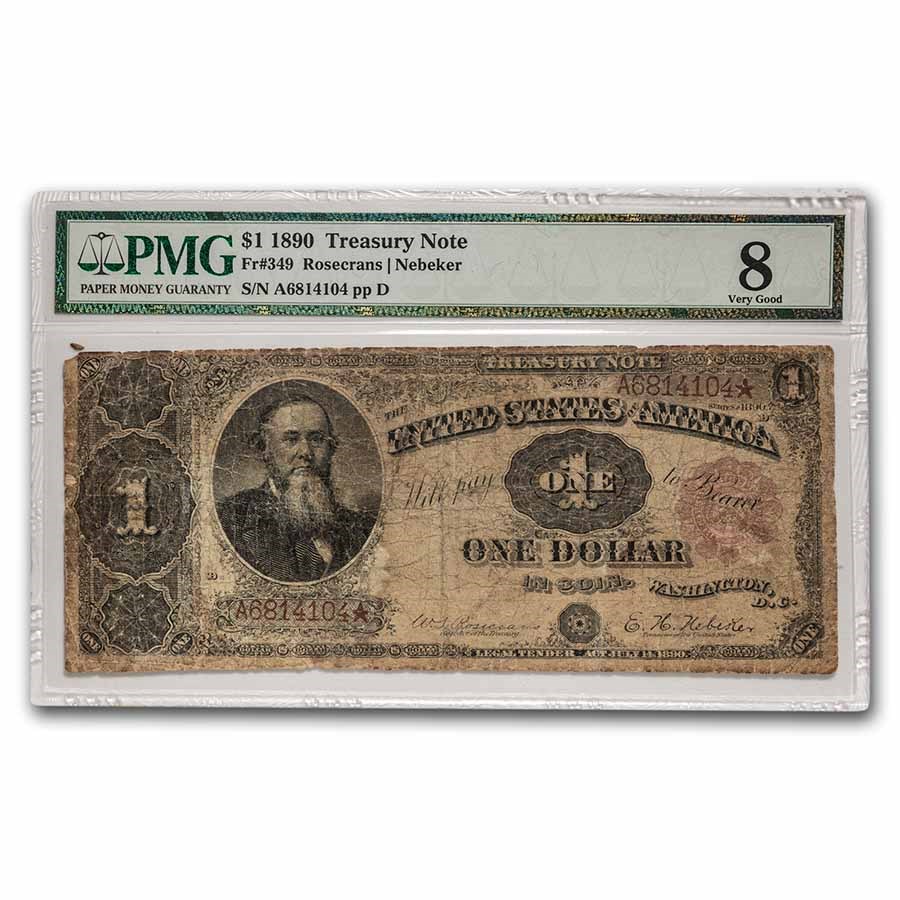 Buy 1890 $1.00 Treasury Note Stanton VG-8 PMG (Fr#349) | APMEX