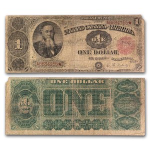 1890 $1.00 Treasury Note Stanton VG (Fr#349)