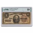 1890 $10.00 Treasury Note Sheridan VG-10 PMG (Fr#366)