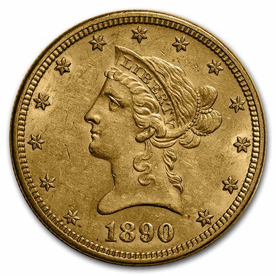 1890 $10 Liberty Gold Eagle AU 1890 $10 Liberty Gold Eagle AU
